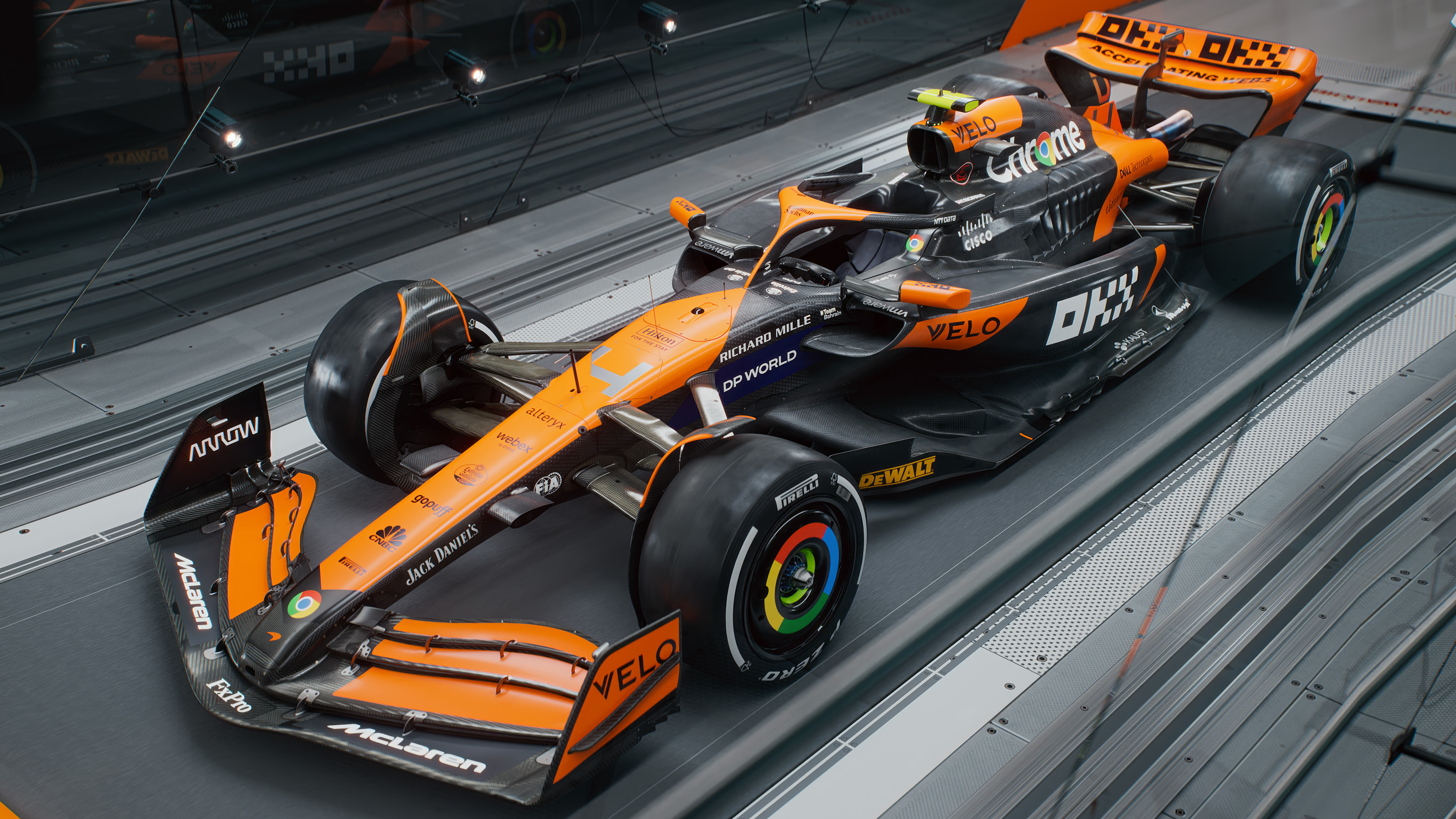 Decoración del McLaren MCL38 de Fórmula 1 2024