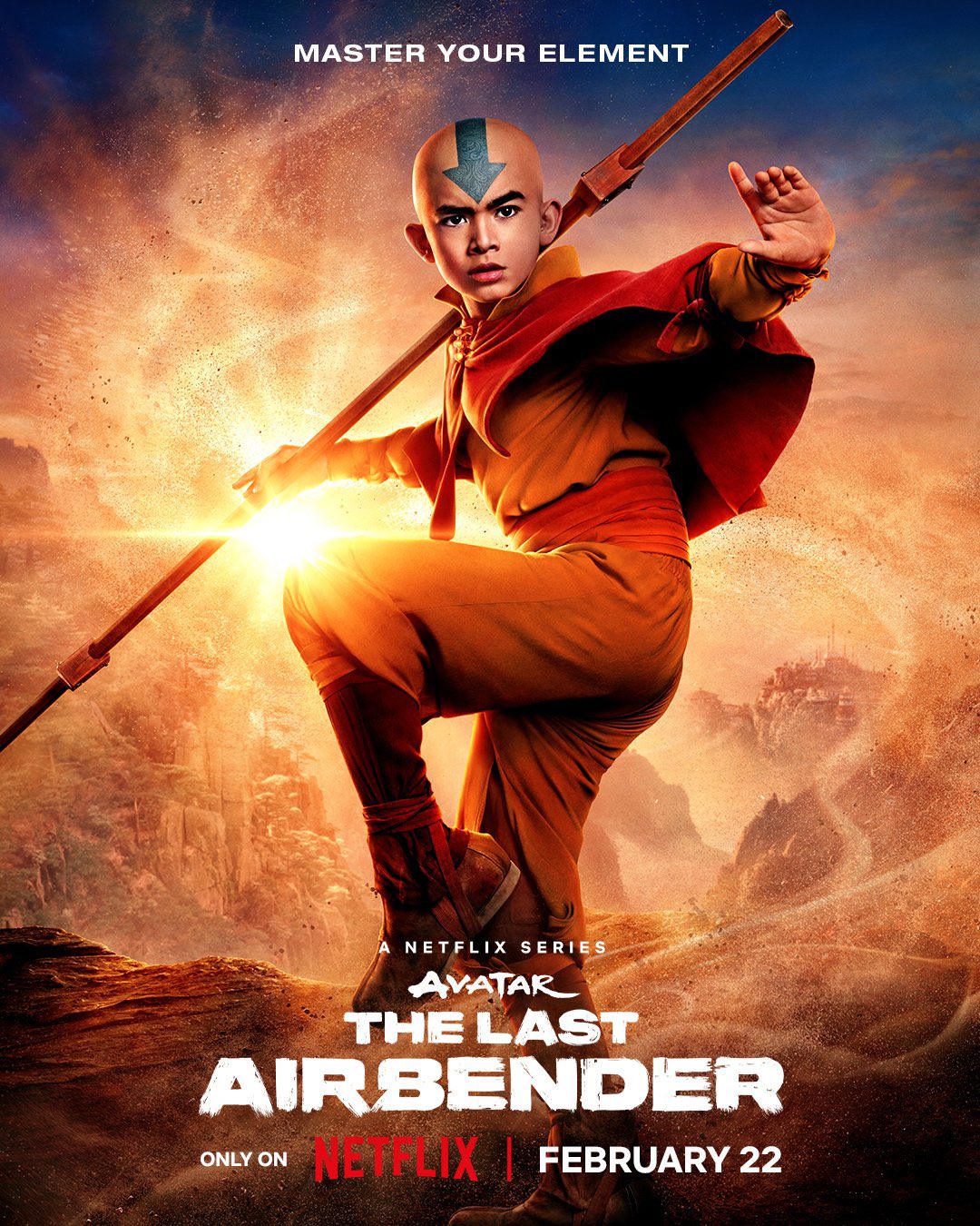 Primeros carteles de Aang, Katara, Zuko y Sokka en el live action de Avatar: La leyenda de Aang